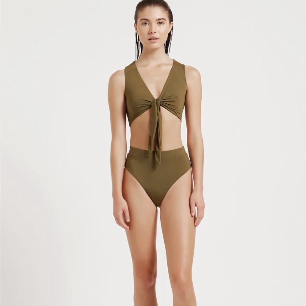 Myra Swim Aries Army Green Bikini Top